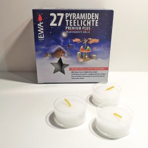 27 Premium-Teelichtkerzen mit transparenter Hülle